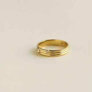 Madewell Demi Fine Ribbed Crystal Ring Size 8